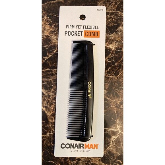 Conair Man Firm Yet Flexible Pocket Combs Black 3 Piece - Picture 2 of 4